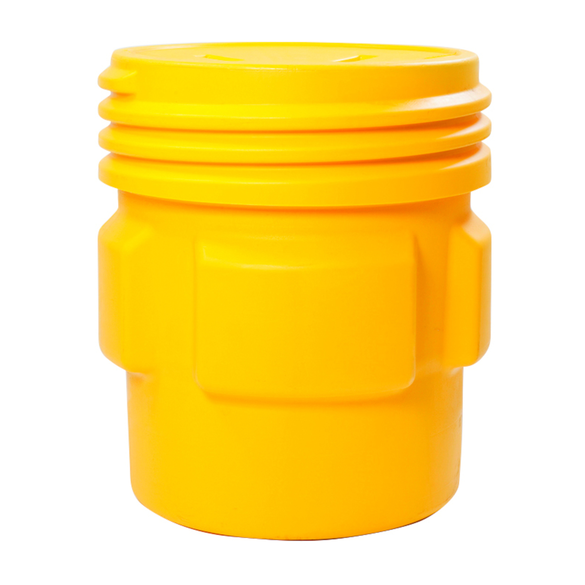 Eagle Overpack Plastic Drum Barrel — 65 Gallons, Screw-On Lid, UV-Resistant, Yellow, Model# 1661